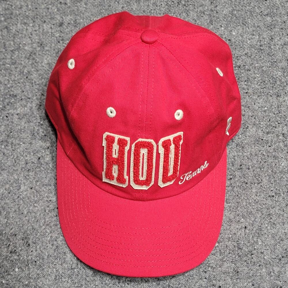 Houston Texans Hat Dad Cap Mens Red Fanatics Strapback Curved Bill Low Adult - Picture 3 of 14